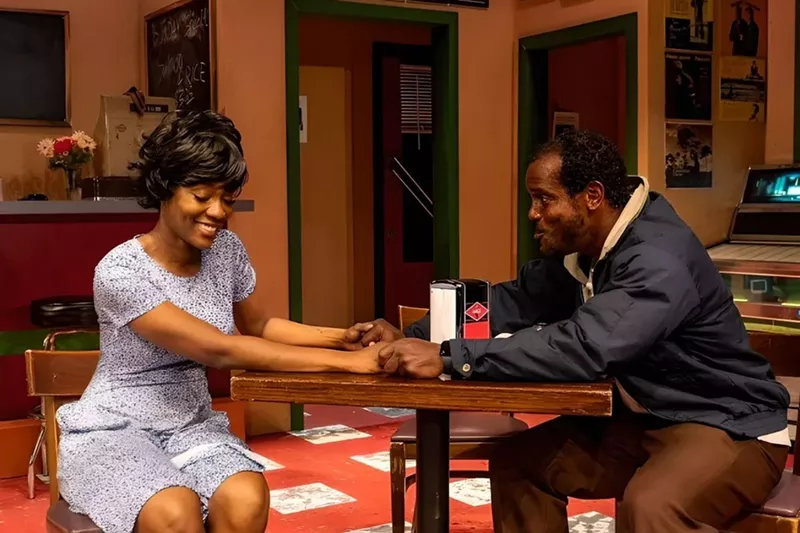 Image: Pamela Hankerson as Risa lets herself imagine a future with Chaz Reuben as Sterling in M Ensemble's Two Trains Running.
