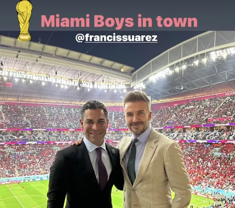 Image: The "Miami Boys" were all dressed up in Qatar.