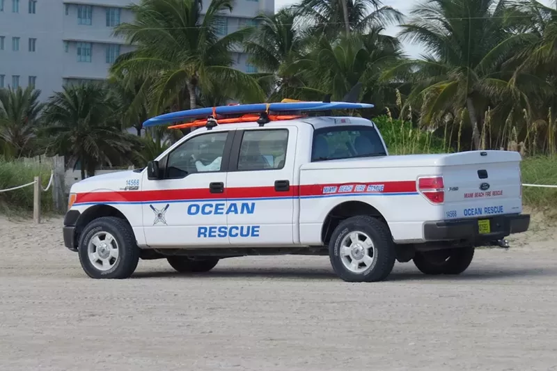 Image: A Miami Beach Ocean Rescue worker ran over a man sunbathing on the beach over the weekend, sending him to the hospital with serious injuries.