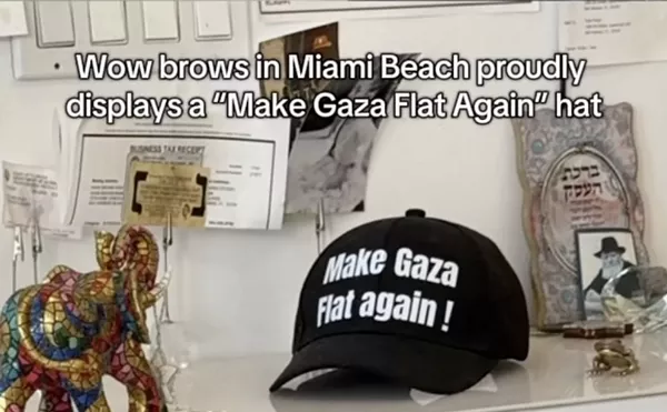 Image: Miami Beach Salon Displays 'Make Gaza Flat Again' Hat. Backlash Ensues.