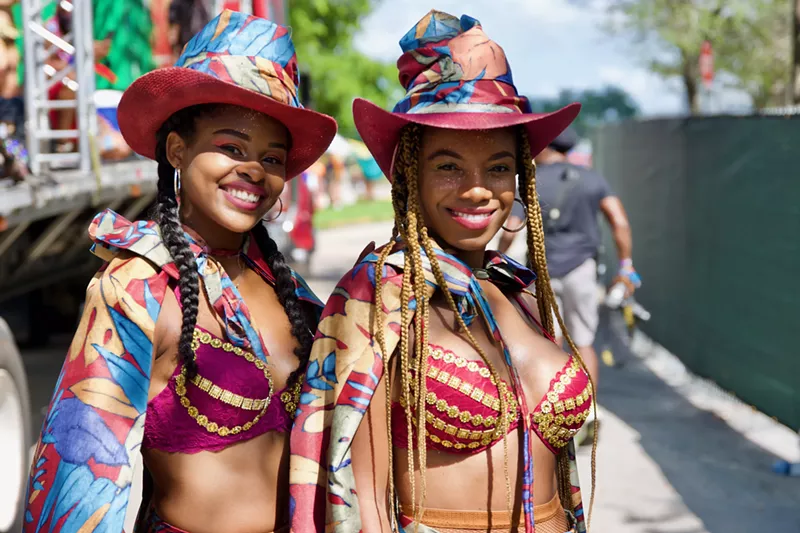 Image: Carnival masqueraders will be clad in vibrant, bejeweled costumes and makeup.