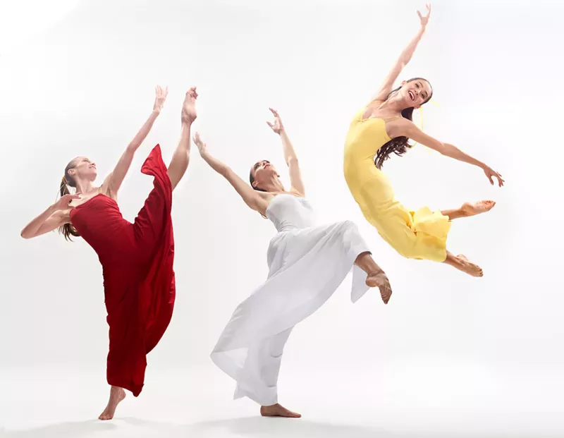 Image: Miami City Ballet dancers Nicole Stalker, Adrienne Carter and Mayumi Enokibara in Martha Graham's Diversion of Angels.