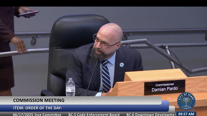 Miami City Commissioner Damian Pardo speaks at a meeting.