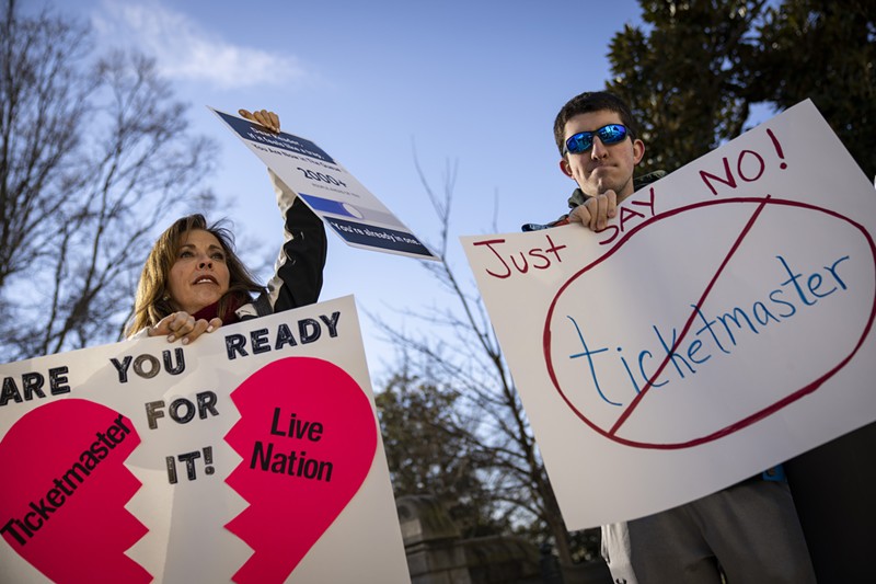 Taylor Swift fans rally against Live Nation Entertainment outside the U.S. Capitol on January 24, 2023, in Washington, D.C.