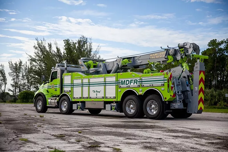 Image: A Miami-Dade Fire Rescue truck.