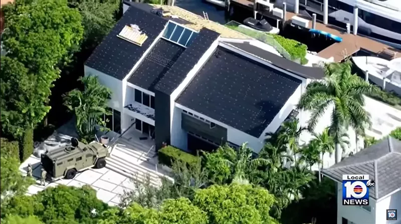 Image: Aerial view of Sergio Pino's home, a luxury property in Coral Gables