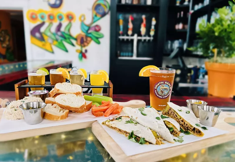 Image: Beer and quesadillas