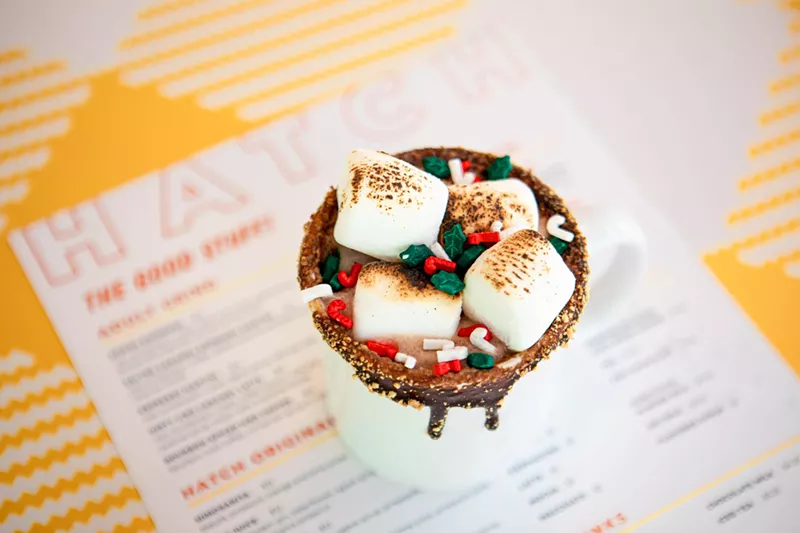 Image: Hot chocolate with toasted marshmallows at Hatch.