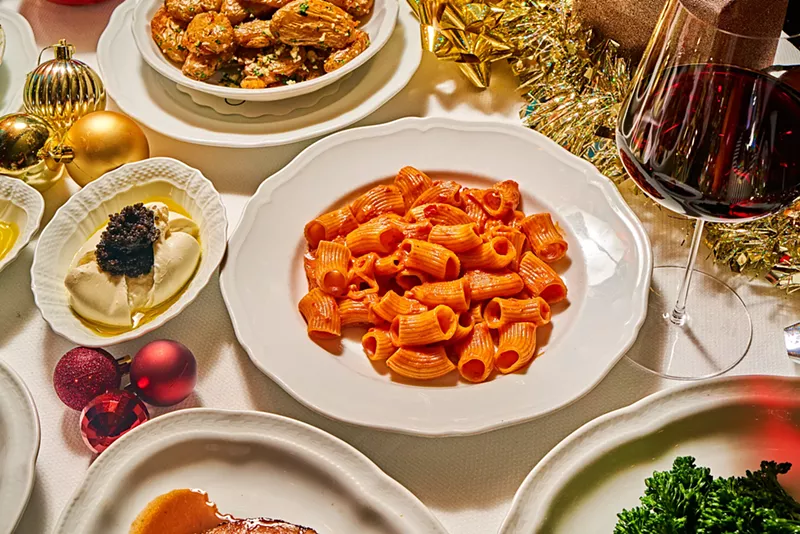 Image: A Christmas Day spread at Carbone Miami in Miami Beach.