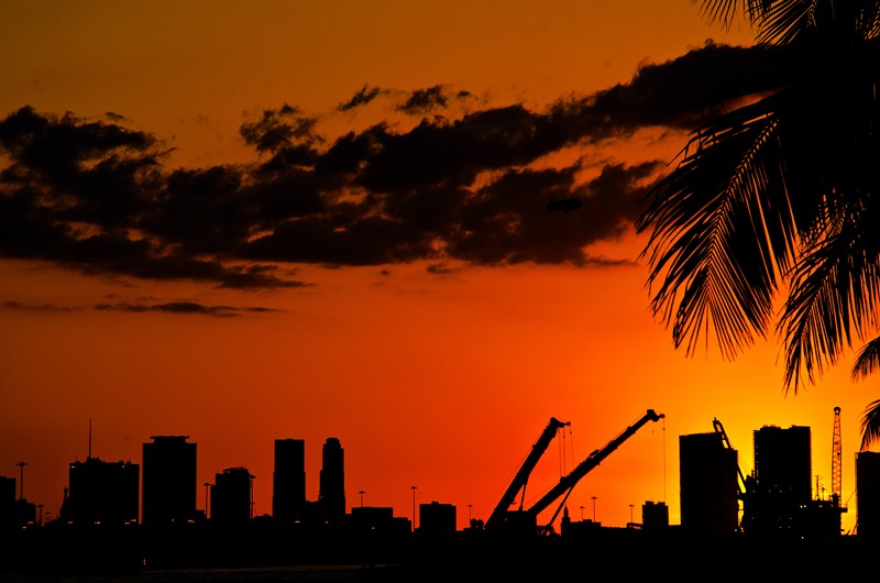 When it comes to Miami sunsets this weekend, orange is in.