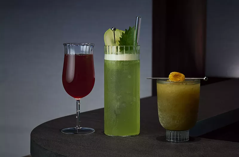 Image: Matsuyoi has an intimate cocktail bar and lounge, serving sake, wine, and cocktails highlighting Japanese ingredients and fine spirits.