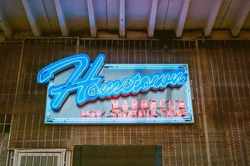 Image: Hometown Barbecue's sign welcomes you for a good meal.