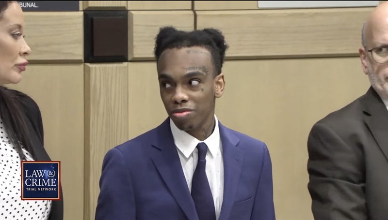 Jamell Demons, who raps under the stage name YNW Melly, reacts after Broward County Judge John Murphy declared a mistrial in the murders of Anthony Williams (AKA YNW Sakchaser) and Christopher Thomas Jr. (AKA YNW Juvy).