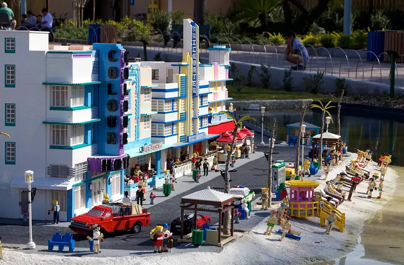 Image: Lego replica of Miami Beach's Ocean Drive at Legoland Florida
