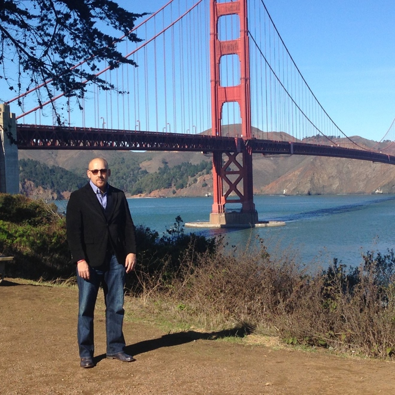 Kevin Hines revisits the Golden Gate Bridge in San Francisco, where he attempted suicide in September 2000.