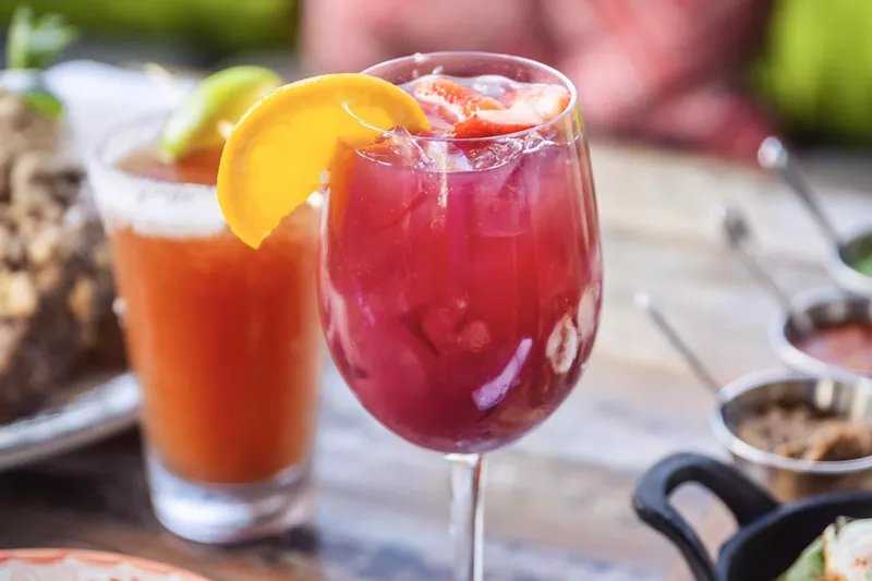 Image: A pink cocktail in a glass