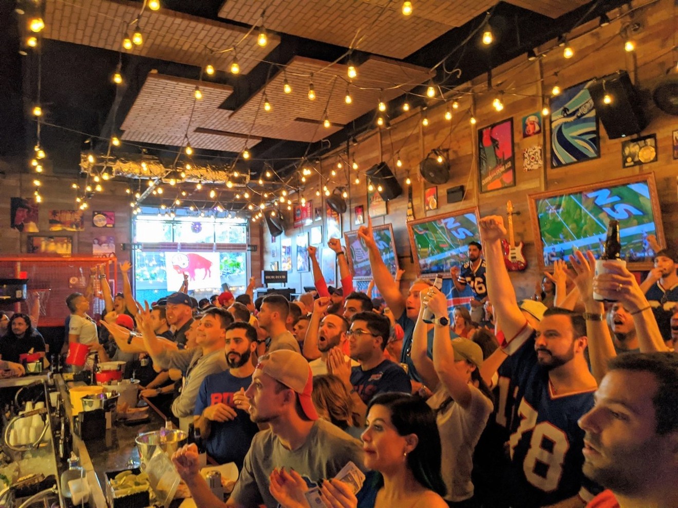Buffalo Bills fans flock to Booze Garden on game day.