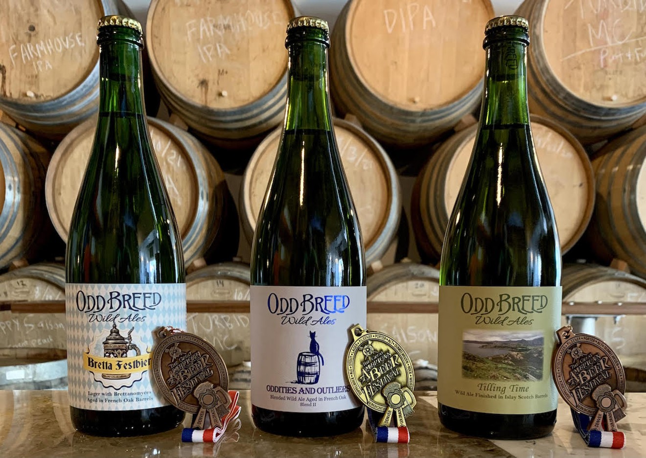 Odd Breed Wild Ales has three Great American Beer Festival awards to celebrate during its fifth anniversary this month.