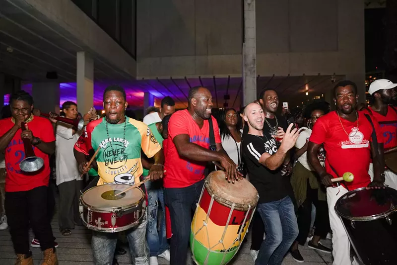 Image: Haitian folk music band and J Perry during 2019 Haitian Heritage Month performances at PAMM