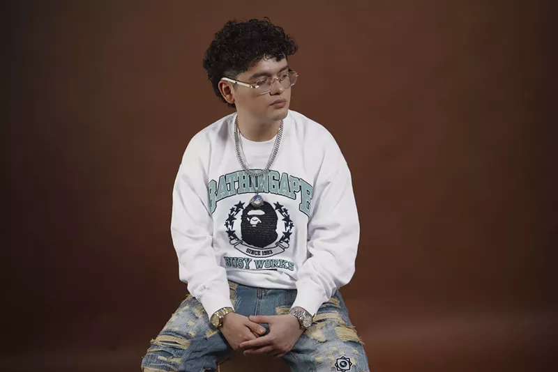Image: Portrait of Jasiel Nuñez in a Bathing Ape sweatshirt