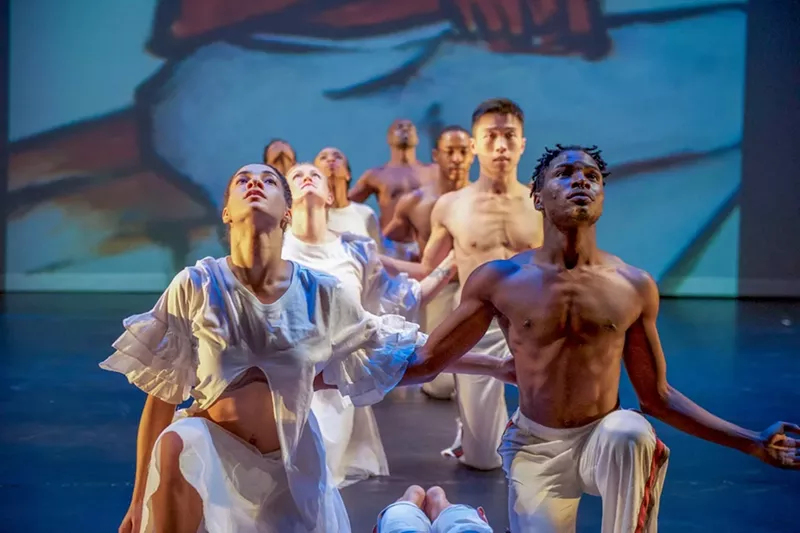 Image: The dancers of Peter London Dance Company on stage