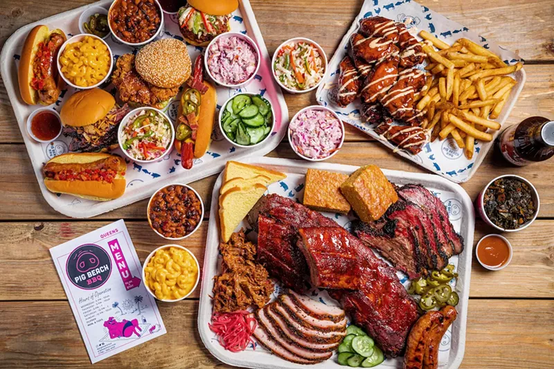 Image: The full spread at Pig Beach BBQ in West Palm Beach