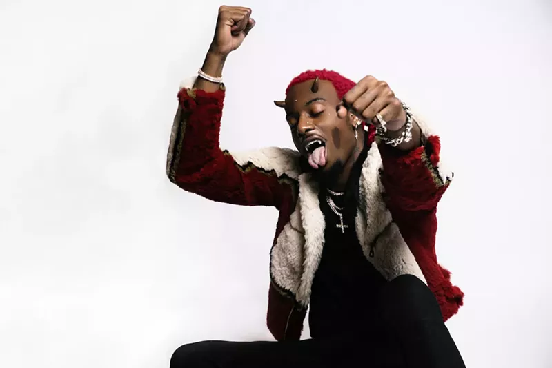 Image: Playboy Carti with horns growing out of his forehead