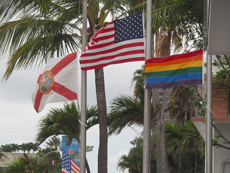Image: Surfside raised a rainbow flag to commemorate LGBTQ+ Pride in 2021.