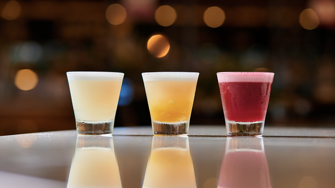 A flight of cocktails