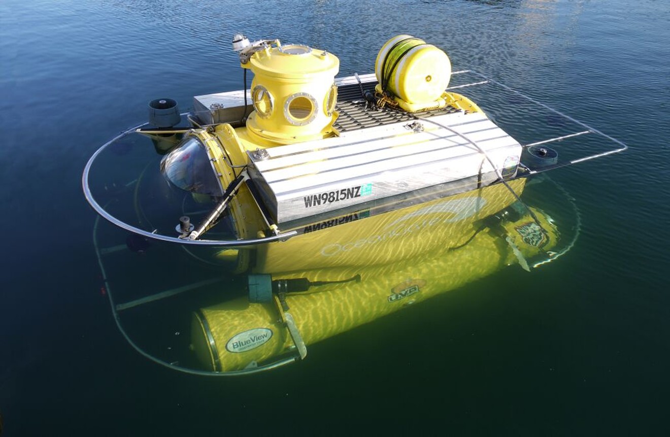 The Antipodes submersible, partially submerged