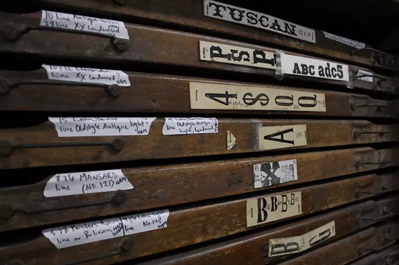 Image: IS Project's rare wooden typefaces date back to the 1880s.