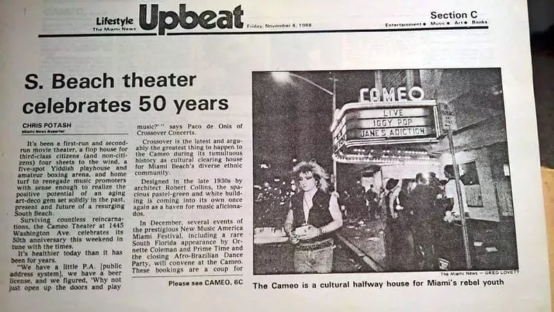 Image: In 1988, Joey Seeman was photographed leaving the Cameo Theater in Miami Beach,