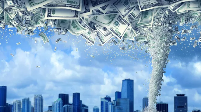 A giant tornado made of money.