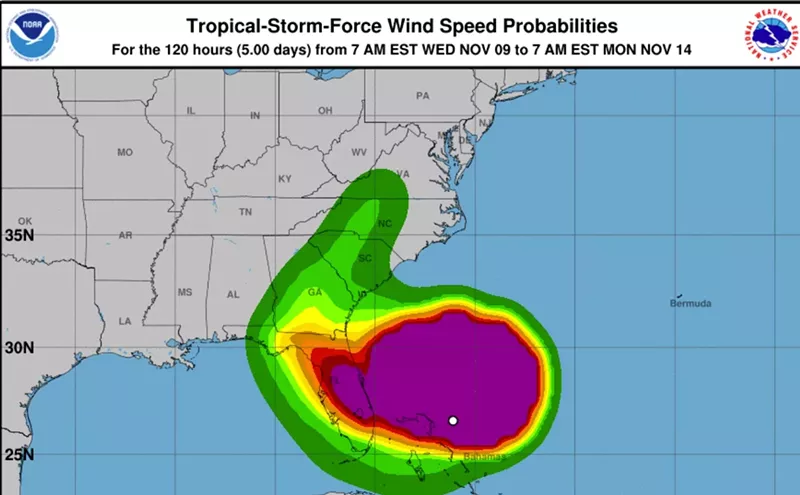 Image: Nicole Could Be the Latest South Florida Hurricane on Record