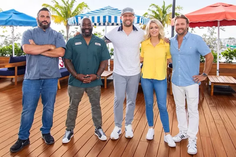 Image: Jose Mendin (left), Kenny Gilbert, Jeremy Ford, Janine Booth, and Jeff McInnis will open Regatta Grove.