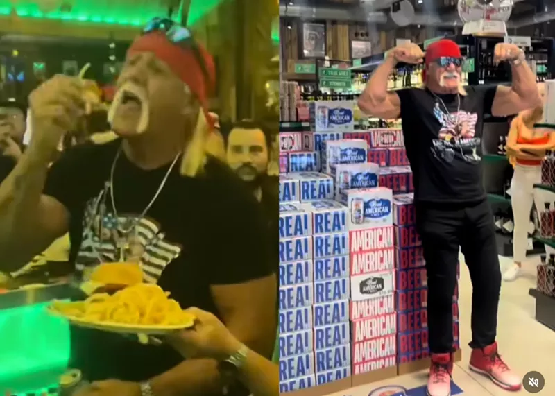 Image: Flanigan's has honored the late pro wrestling legend Hulk Hogan with a video of him pounding burgers and beer at Flanny's.