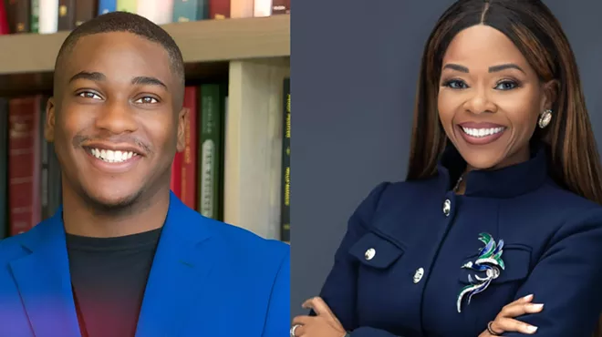 A side-by-side photo of Broward County activist Elijah Manley and U.S. Rep. Sheila Cherfilus-McCormick.