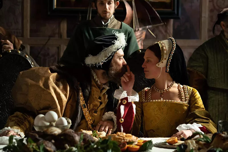 Image: A still of Jude Law and Alicia Vikander n Firebrand