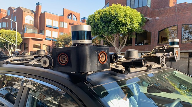 An array of autonomous-vehicle sensor equipment