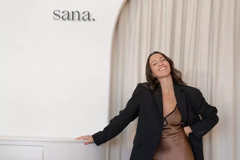 Image: Valentina Hernandez-Botero standing at the Sana Skin Studio in Coconut Grove