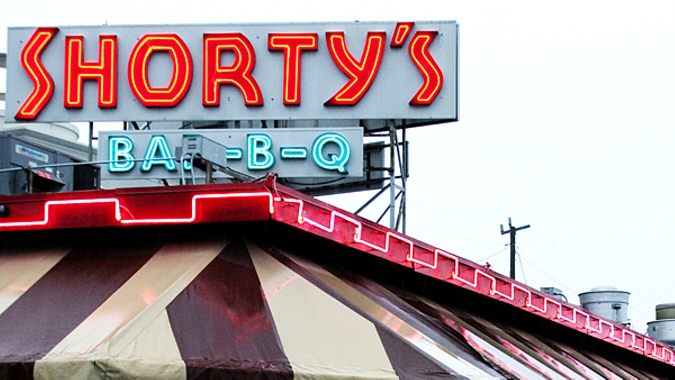Shorty's Bar-B-Q sign is an iconic fixture.