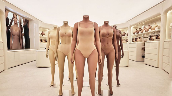 Mannequins wearing SKIMS shapewear.