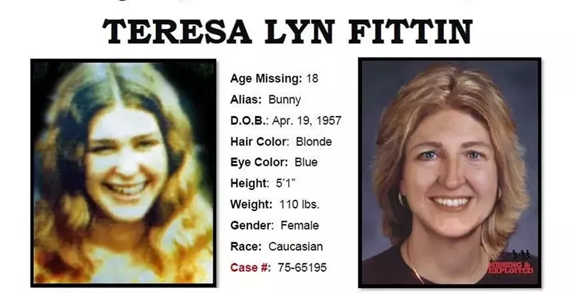 Image: A missing persons poster for Teresa Lyn Fittin.