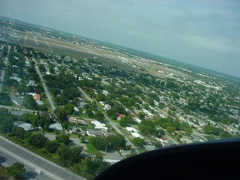 Image: Aerial view of residential neighborhoods surrounding North Perry Airport