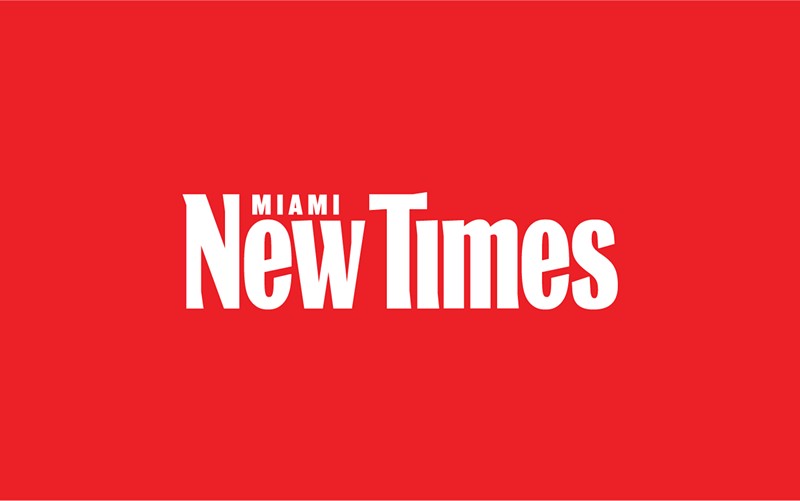 Red background, white Miami New Times logo