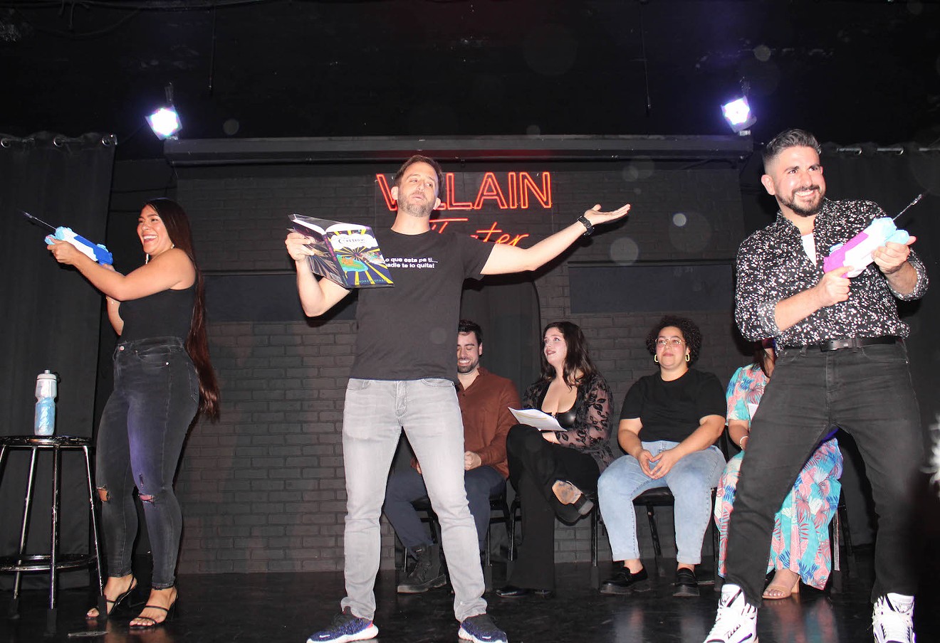 Otazo and friends at a live reading of his Miami Creation Myth at the Villain Theater in Miami