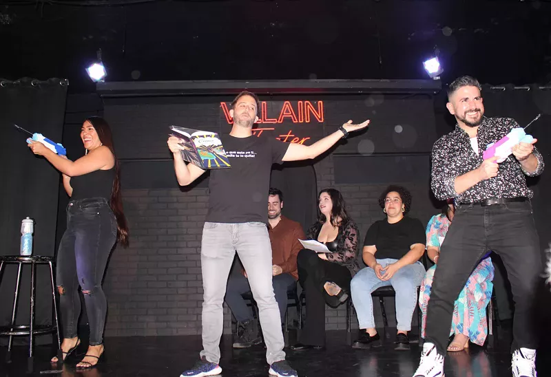 Image: Otazo and friends at a live reading of his Miami Creation Myth at the Villain Theater in Miami