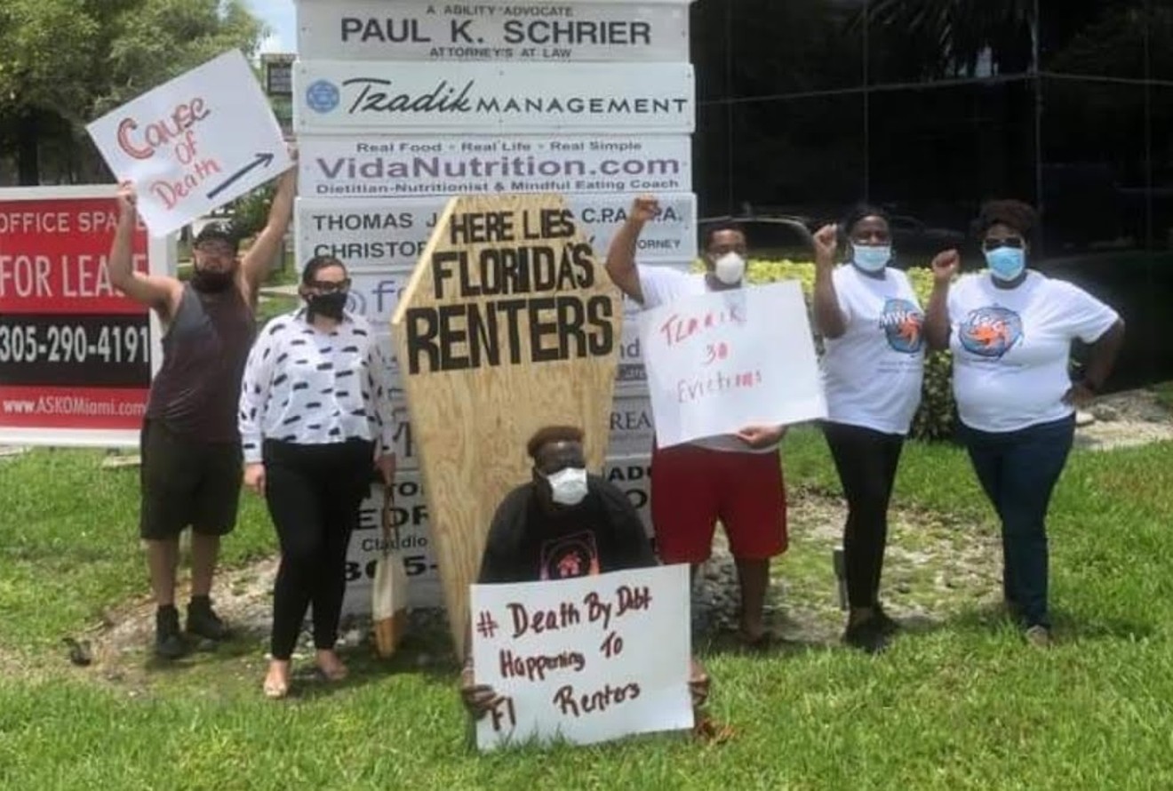 Renters at a previous protest in Miami-Dade