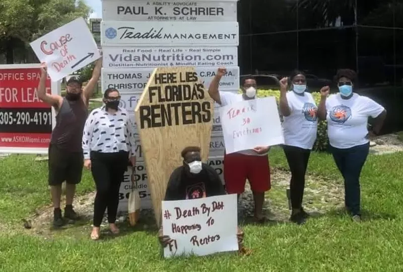 Image: Renters at a previous protest in Miami-Dade