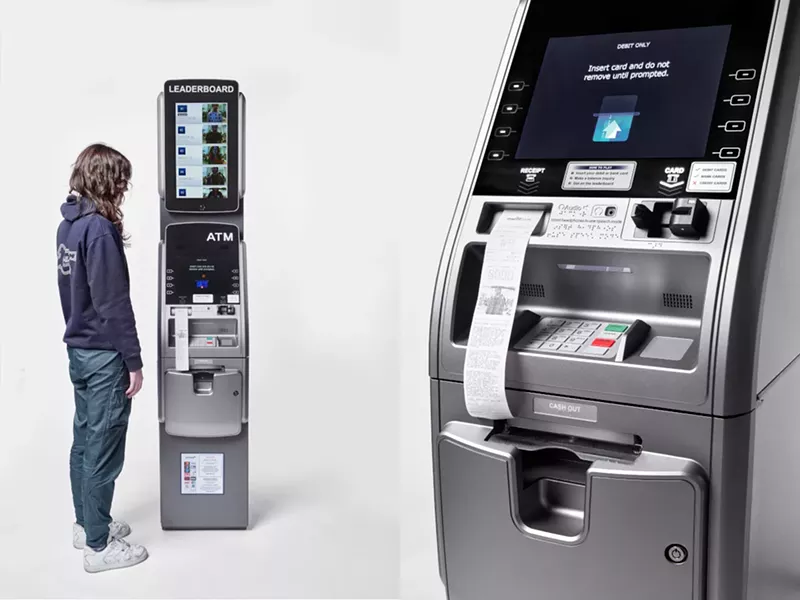 Image: MSCHF's ATM Leaderboard sold for $75,000 at Art Basel Miami Beach 2022.
